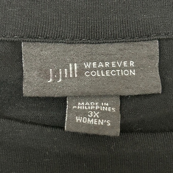 J. Jill Wearever Collection Oversized Split Side Tunic Black Blue/White Stripe - Picture 6 of 12